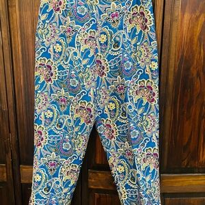 Worthington Blue Floral‎ Leggings silk 10